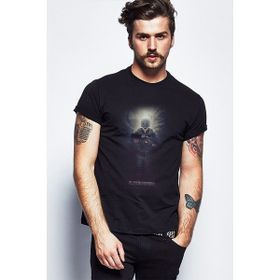 Qivi Pubg Playerunknown's Baskılı Siyah Erkek Örme T-shirt