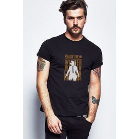 Qivi Pubg Praise The Winner Baskılı Siyah Erkek Örme T-shirt