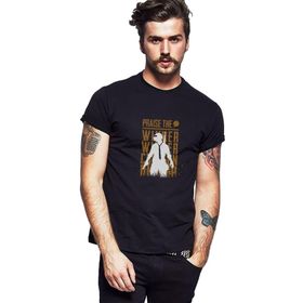Qivi Pubg Praise The Winner Baskılı Siyah Erkek Örme T-shirt