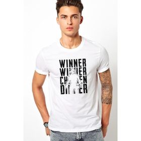 Qivi Pubg Winner Baskılı Beyaz Erkek T-shirt