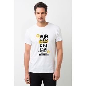 Qivi Pubg Winner Baskılı Beyaz Erkek T-shirt