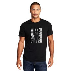 Qivi Pubg Winner Baskılı Siyah Erkek Örme T-shirt