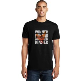 Qivi Pubg Winner Tavuk Baskılı Siyah Erkek Örme T-shirt