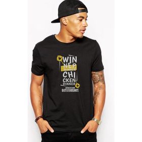 Qivi Pubg Winner Winner Baskılı Siyah Erkek Örme T-shirt