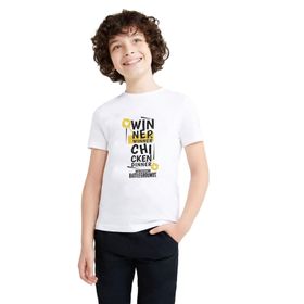 Qivi Pubg Winner Winner Baskılı Unisex Çocuk Beyaz T-shirt