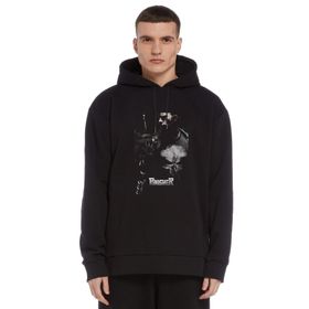 Qivi Punisher Baskılı Siyah Erkek Uzun Kol Örme Sweatshirt