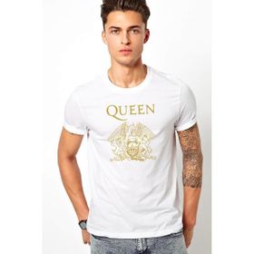 Qivi Queen Baskılı Beyaz Erkek T-shirt