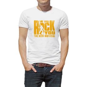 Qivi Queen We Will Rock You Baskılı Beyaz Erkek T-shirt