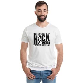 Qivi Queen We Will Rock You Baskılı Beyaz Erkek T-shirt