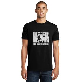 Qivi Queen We Will Rock You Baskılı Siyah Erkek Örme T-shirt