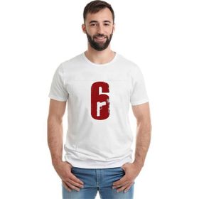 Qivi Rainbow Six 6 Baskılı Beyaz Erkek T-shirt