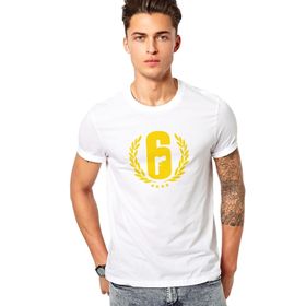 Qivi Rainbow Six Gun Baskılı Beyaz Erkek T-shirt
