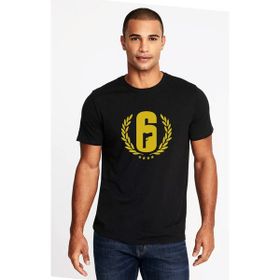 Qivi Rainbow Six Gun Baskılı Siyah Erkek Örme T-shirt