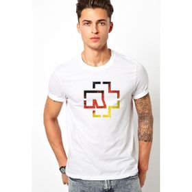 Qivi Rammistein Baskılı Beyaz Erkek T-shirt