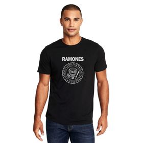 Qivi Ramones Baskılı Siyah Erkek Örme T-shirt