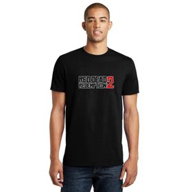 Qivi Red Dead Beyaz Logo Baskılı Siyah Erkek Örme T-shirt