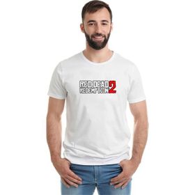 Qivi Red Dead Logo Baskılı Beyaz Erkek T-shirt