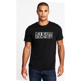 Qivi Red Dead Redemption 2 Logo Baskılı Siyah Erkek Örme T-shirt