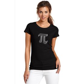Qivi RF0246-KDNTS 14 Mart Dünya Pi Günü Dj Baskılı Siyah Kadın Örme T-shirt