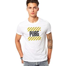 Qivi RF0490-ERKTS Pubg Baskılı Beyaz Örme Erkek T-shirt