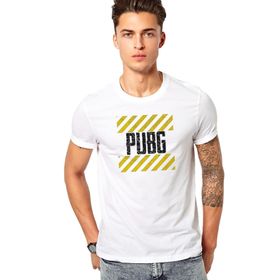 Qivi RF0490-ERKTS Pubg Baskılı Beyaz Örme Erkek T-shirt