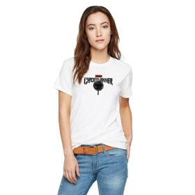 Qivi RF0493-KDNTS Pubg Winner Tava Baskılı Beyaz Örme Kadın T-shirt