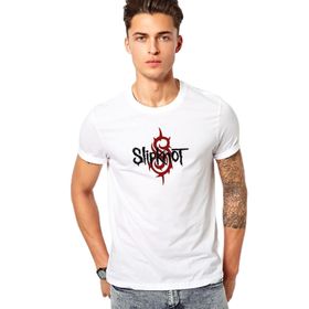 Qivi RF1123-ERKTS Slipknot Baskılı Beyaz Örme Erkek T-shirt