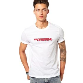 Qivi RF1132-ERKTS The Offspring Baskılı Beyaz Örme Erkek T-shirt