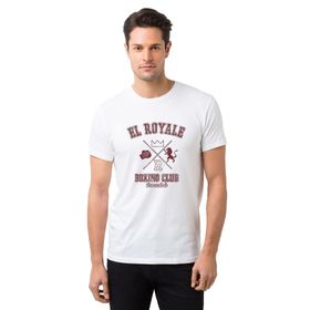 Qivi Riverdale El Royale Boxing Eskitme Baskılı Beyaz Erkek T-shirt