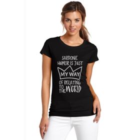 Qivi Riverdale My Way Baskılı Siyah Örme Kadın T-shirt