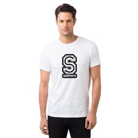 Qivi Riverdale Serpents Logo Baskılı Siyah Erkek Örme T-shirt