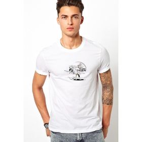 Qivi Roger Federer Pic1 Baskılı Beyaz Erkek T-shirt
