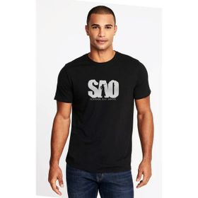Qivi S A O Baskılı Siyah Erkek Örme T-shirt