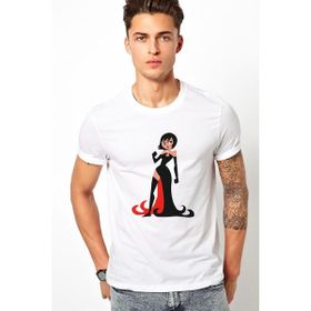Qivi Samurai Jack Örme Baskılı Beyaz Erkek T-shirt