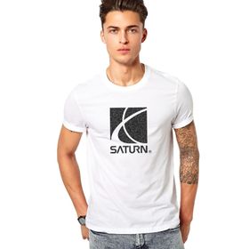 Qivi Saturn Baskılı Beyaz Erkek T-shirt