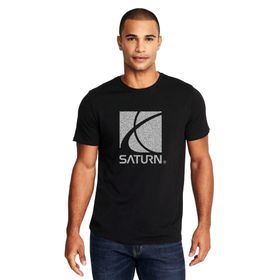 Qivi Saturn Baskılı Siyah Erkek Örme T-shirt