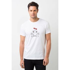 Qivi Saturn Wallpaper Baskılı Beyaz Erkek Örme T-shirt