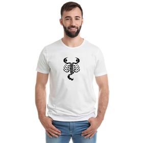 Qivi Scorpio Tatoo Baskılı Beyaz Erkek T-shirt