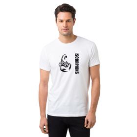 Qivi Scorpion Baskılı Beyaz Erkek T-shirt