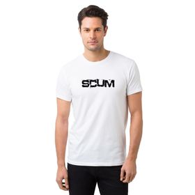 Qivi Scum Baskılı Beyaz Erkek T-shirt