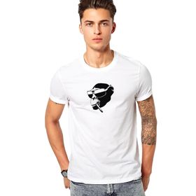 Qivi Sempanze Baskılı Siyah Erkek Örme T-shirt