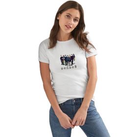 Qivi Sense 8 Cluster Baskılı Beyaz Örme Kadın T-shirt