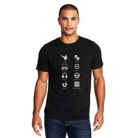 Qivi Sense 8 Minimalist Symbols Name Baskılı Siyah Erkek Örme T-shirt