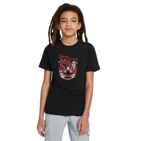 Qivi SFK0323-COCTS Baskılı Unisex Çocuk Siyah T-shirt