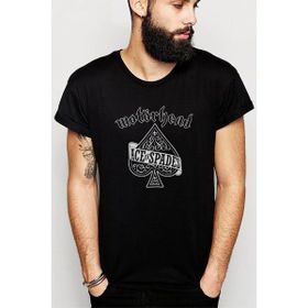 Qivi SFK0454ERKTS Motörhead Ace of Spades Album Rock Baskılı Siyah Örme Erkek T-shirt