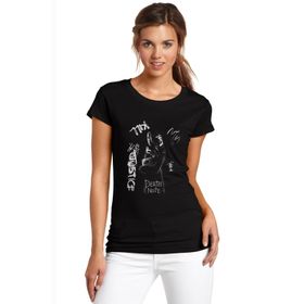 Qivi SFK0493KDNTS Death Note Justice Baskılı Siyah Örme Kadın T-shirt