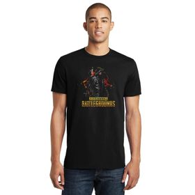 Qivi SFK0543ERKTS Pubg Battlegrounds Baskılı Siyah Örme Erkek T-shirt