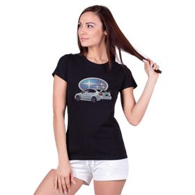 Qivi SFK0584KDNTS Wrx1 Baskılı Siyah Örme Kadın T-shirt