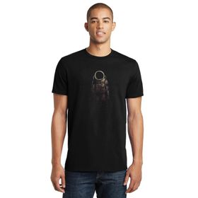 Qivi SFK0594ERKTS Astronot 02 Baskılı Siyah Örme Erkek T-shirt