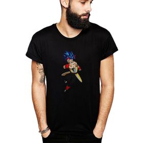 Qivi SFK0613ERKTS Anime Dragon Ball Baskılı Siyah Örme Erkek T-shirt
